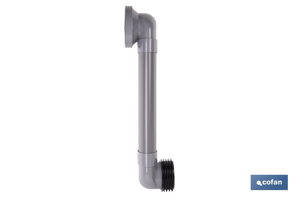 Manguito horizontal ajustable para inodoro | Salida horizontal de Ø90-110 mm y entrada de Ø90 mm | Manguito extensible 170-490 mm - Cofan