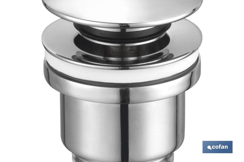 Click-Clack Valve | Chromed-Plated Brass | 1" 1/4 Thread | Ø63mm Big Plug Included - Cofan