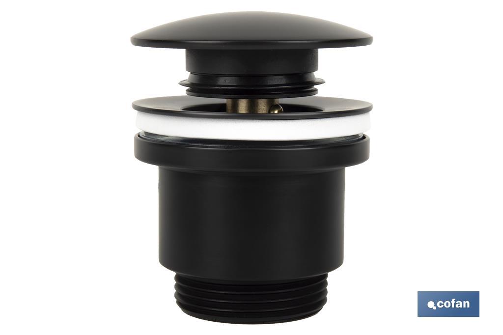 Black click-clack valve with a big plug Ø63mm

 - Cofan