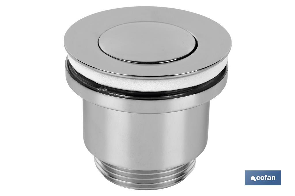 Click-Clack Valve | Chromed-Plated Brass | 1" 1/4 Thread | Ø37mm Small Plug Included - Cofan