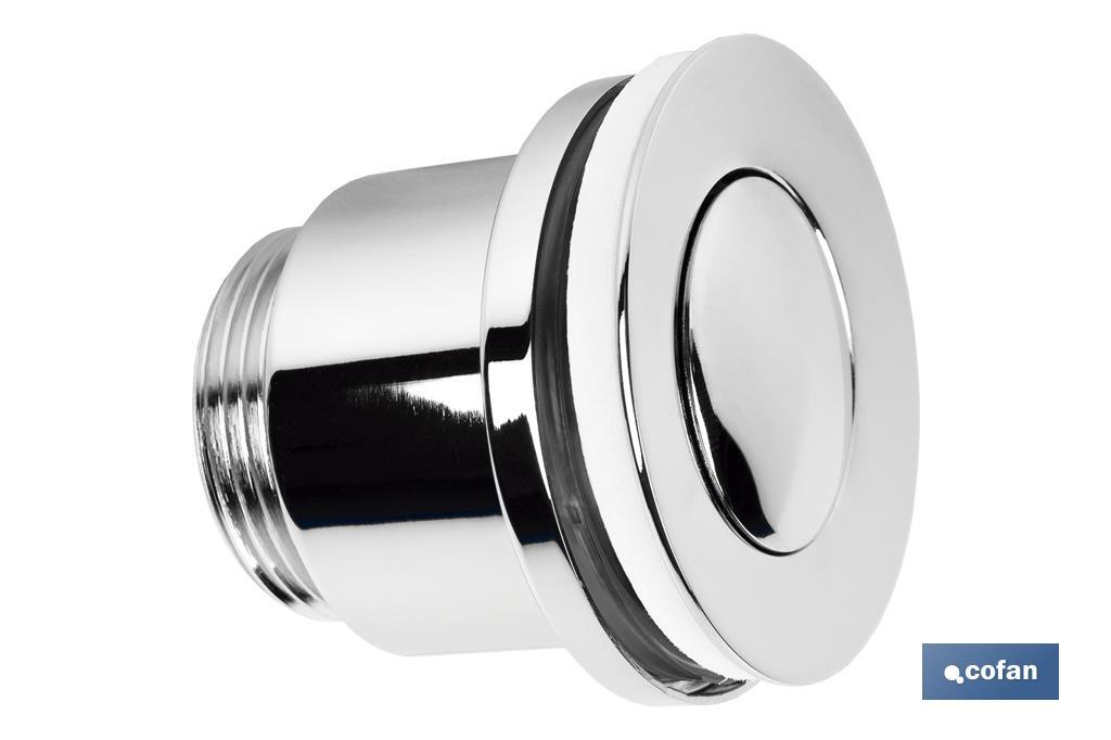 Click-Clack Valve | Chromed-Plated Brass | 1" 1/4 Thread | Ø37mm Small Plug Included - Cofan