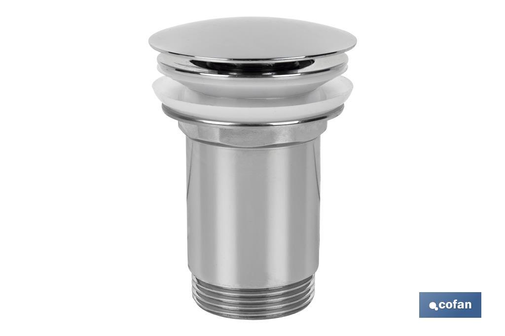 Large Click-Clack Valve | Chromed-Plated Brass | 1" 1/4 Thread | Ø63mm Big Chromed Plug Included - Cofan