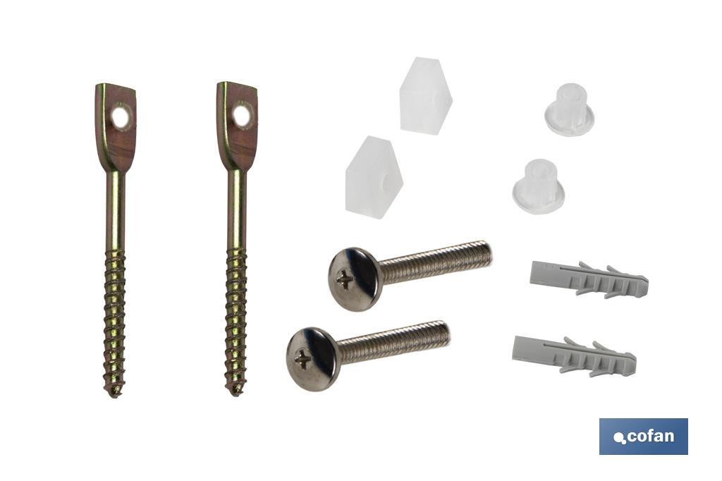 Set of horizontal fixing screws for toilet - Cofan