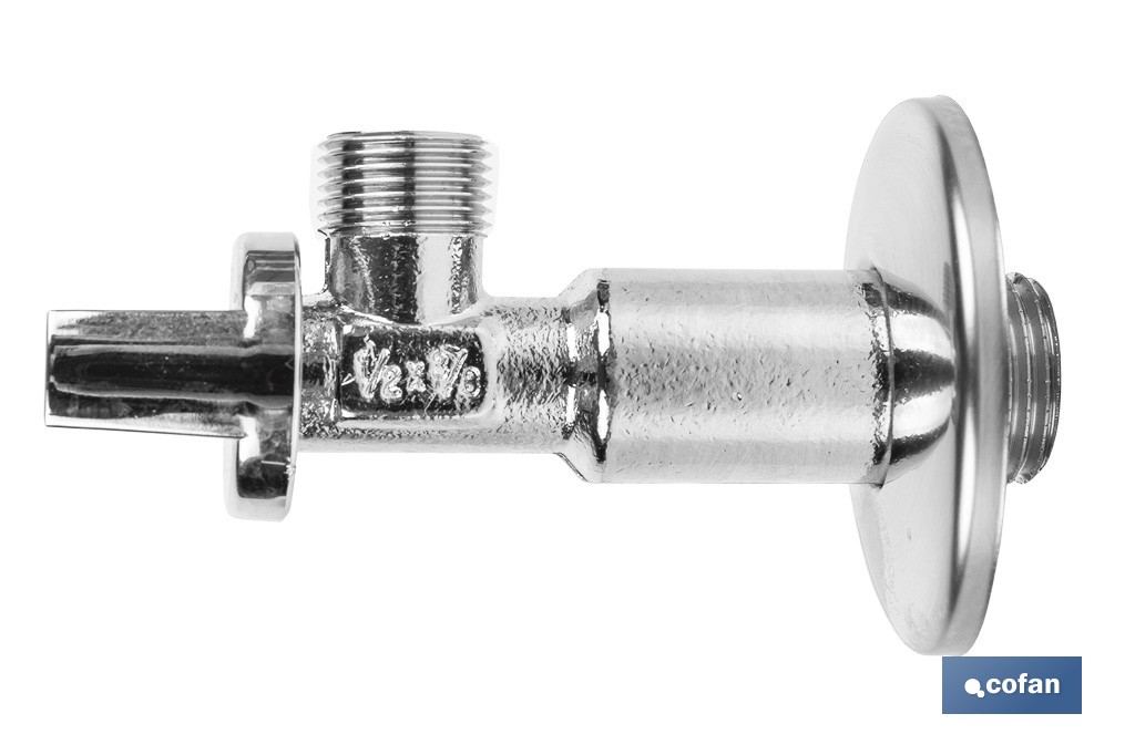 Set of 2 Angle Valves | Brass CW617N | 1/4 Turn Angle Valve - Cofan