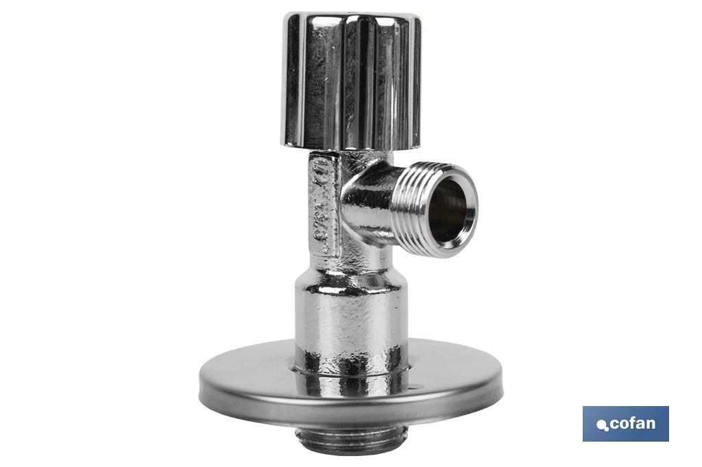 Angle Valve | Pistón Model | Size: 1/2" x 3/8" | Brass CV617N | Turn Angle Valve with Adjustable Piston - Cofan