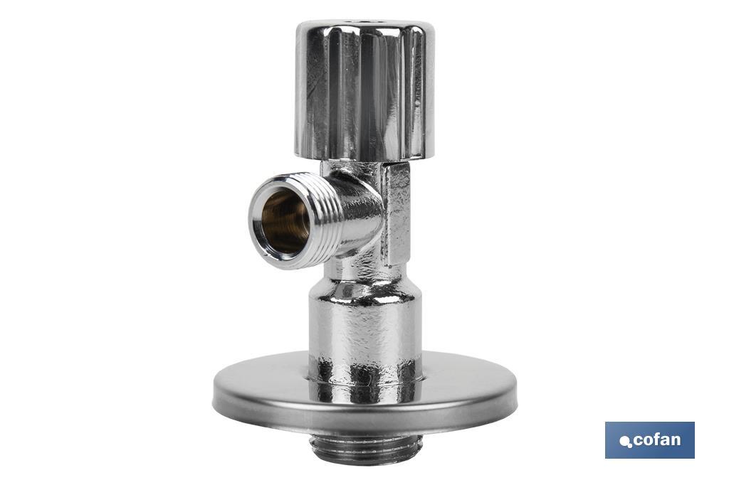 Angle Valve | Pistón Model | Size: 1/2" x 3/8" | Brass CV617N | Turn Angle Valve with Adjustable Piston - Cofan