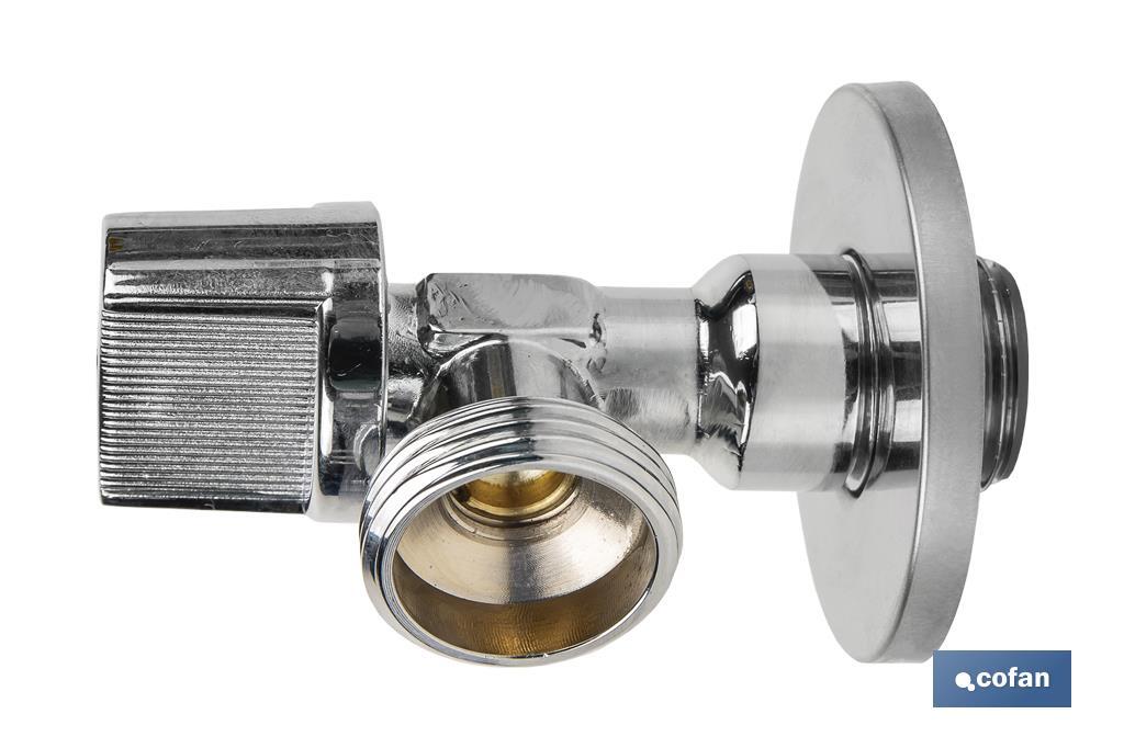 Valve d'Équerre pour Lave-linge | Dimensions : 1/2" x 3/4" | Fabriquée en Laiton CV617N | Fermeture et Ouverture 1/4 de Tour - Cofan