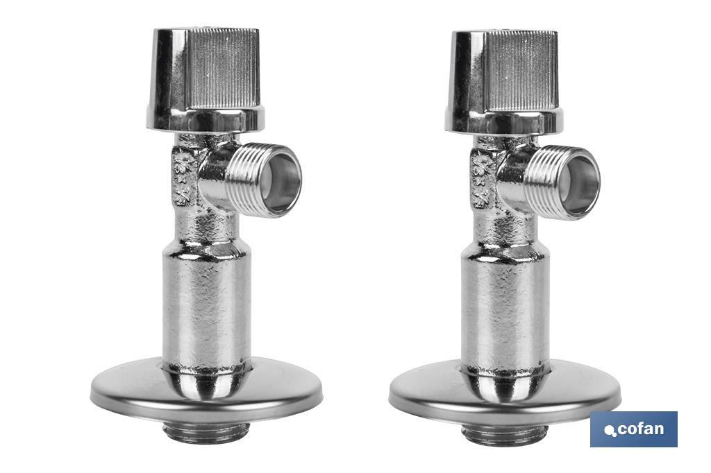 Set of 2 Angle Valves | Brass CW617N | 1/4 Turn Angle Valve - Cofan