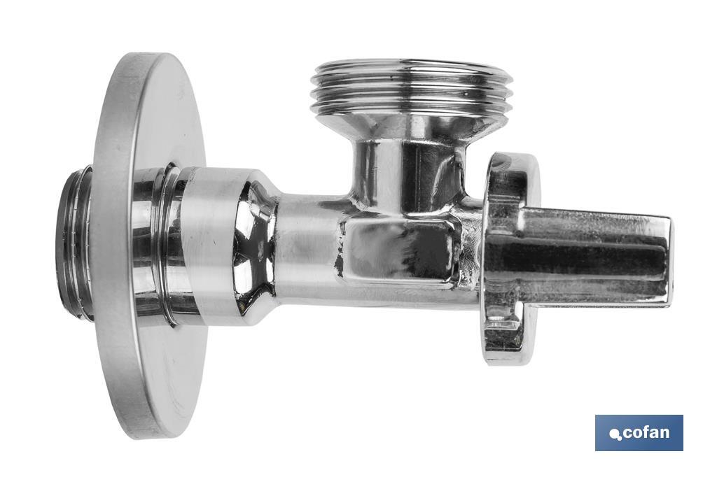 Válvula de Esquadria para máquina de lavar| Medidas: 1/2" x 3/4" | Fabricada em Latão CV617N | Fecho e Abertura 1/4 de Volta - Cofan