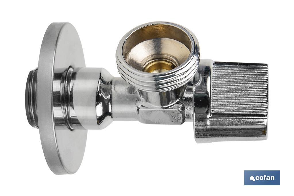 Válvula de Esquadria para máquina de lavar| Medidas: 1/2" x 3/4" | Fabricada em Latão CV617N | Fecho e Abertura 1/4 de Volta - Cofan