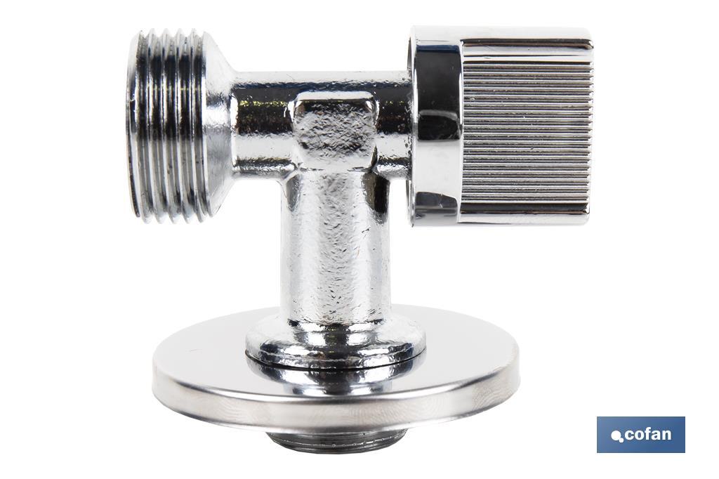 Valve d'Équerre pour Lave-linge | Dimensions : 1/2" x 3/4" | Fabriquée en Laiton CV617N | Fermeture et Ouverture 1/4 de Tour - Cofan