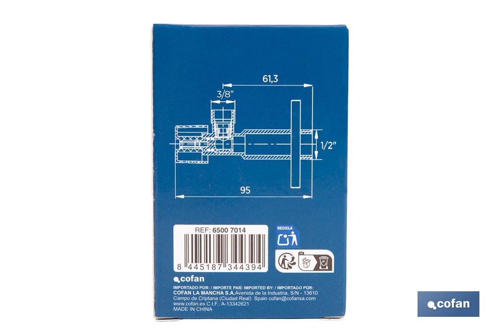 Kit de 2 Válvulas de Esquadria | Medidas: 1/2" x 3/8" Fecho e Abertura 1/4 de Volta | Fabricadas em Latão CW617N - Cofan