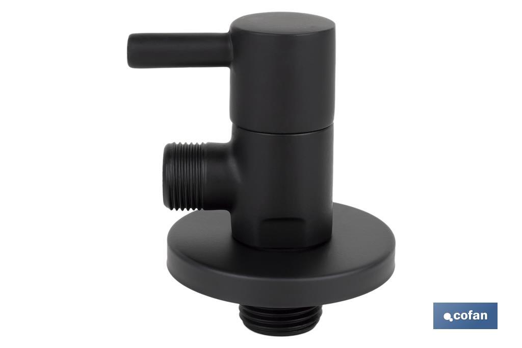 Angle valve | Lux Negra Model | 1/4 turn handle | PN16 | Black | Available in two sizes - Cofan