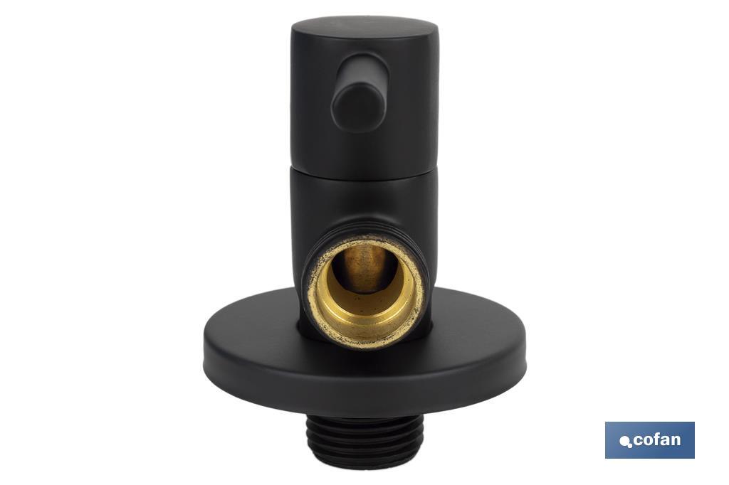 Angle valve | Lux Negra Model | 1/4 turn handle | PN16 | Black | Available in two sizes - Cofan