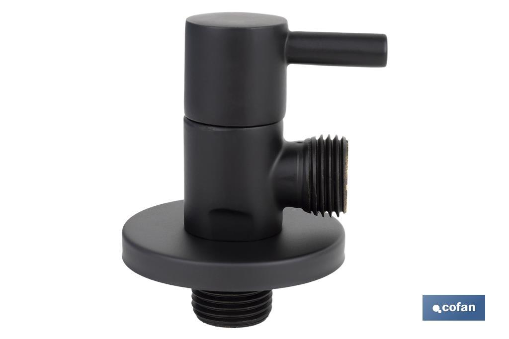 Angle valve | Lux Negra Model | 1/4 turn handle | PN16 | Black | Available in two sizes - Cofan