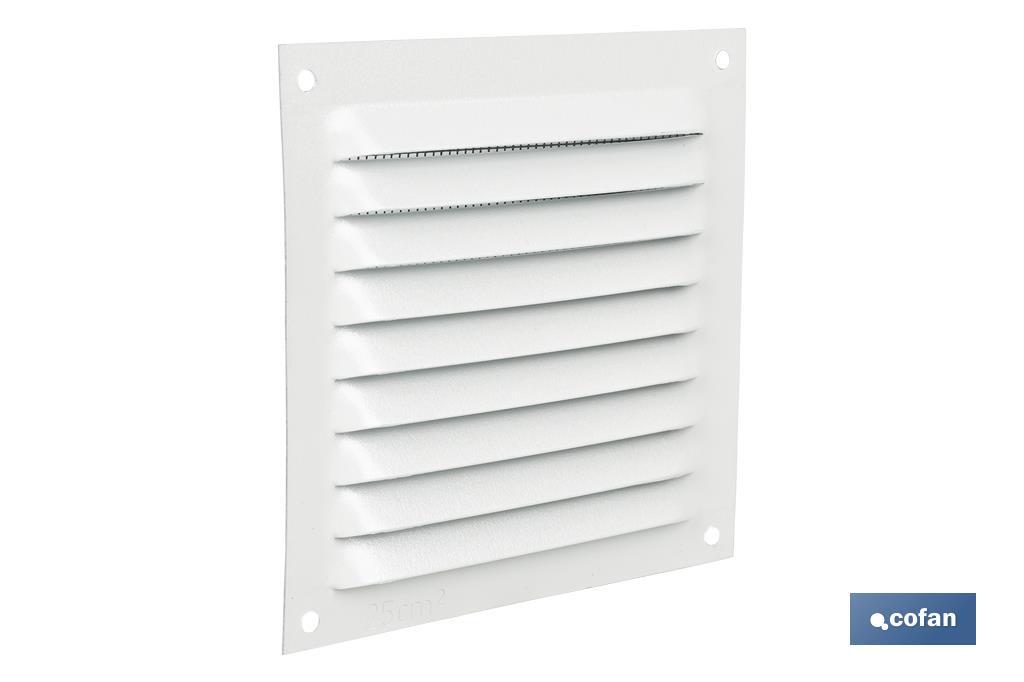 Rejilla de Ventilación con Mosquitera | Fabricada en Aluminio Blanco | Varias Medidas - Cofan