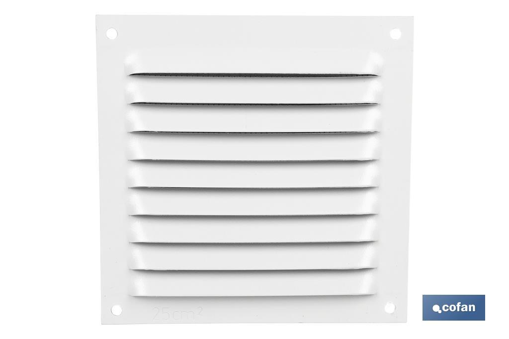 Ventilation grille with mosquito net | White aluminium | Available in various sizes - Cofan