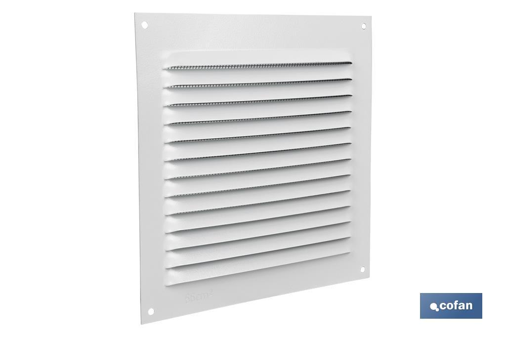 Ventilation grille with mosquito net | White aluminium | Available in various sizes - Cofan