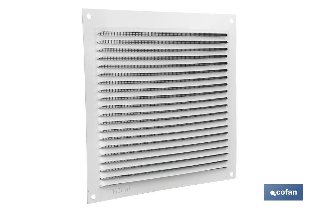 Grille de Ventilation avec Moustiquaire | Fabriquée en Aluminium Blanc | Plusieurs Dimensions - Cofan