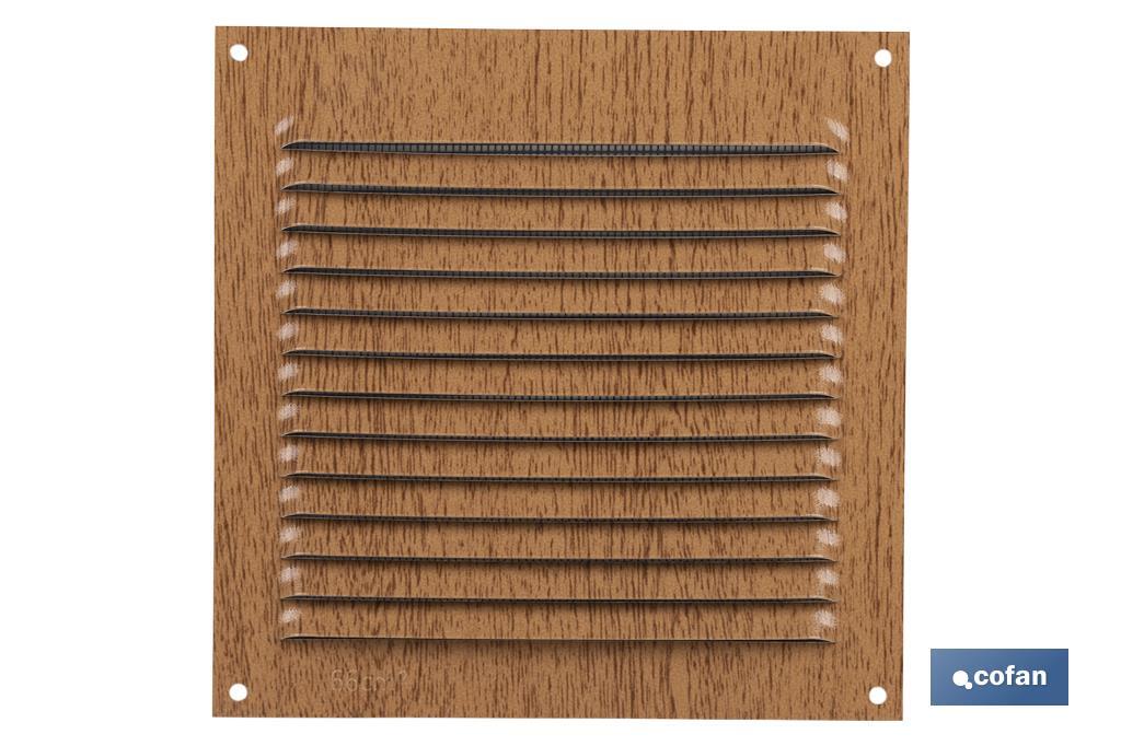 Griglia di ventilazione | Realizzata in alluminio color legno | Con o senza zanzariera - Cofan