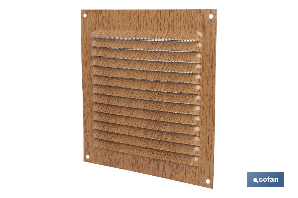 Griglia di ventilazione | Realizzata in alluminio color legno | Con o senza zanzariera - Cofan