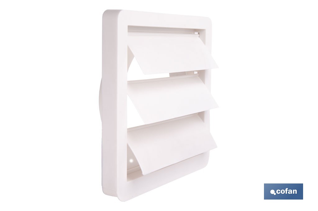 Grille de ventilation avec 4 lames mobiles | ABS blanc | Plusieurs dimensions - Cofan