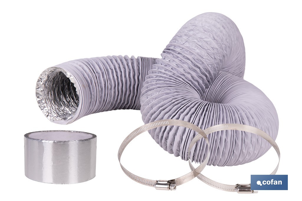 Tubo de evacuación extensible | Adecuado para secadora y aire acondicionado | Resistente hasta 150 °C | Disponible en diferentes medidas - Cofan