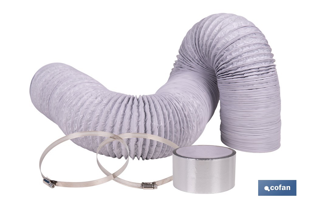 Tubo de evacuación extensible | Adecuado para secadora y aire acondicionado | Resistente hasta 150 °C | Disponible en diferentes medidas - Cofan
