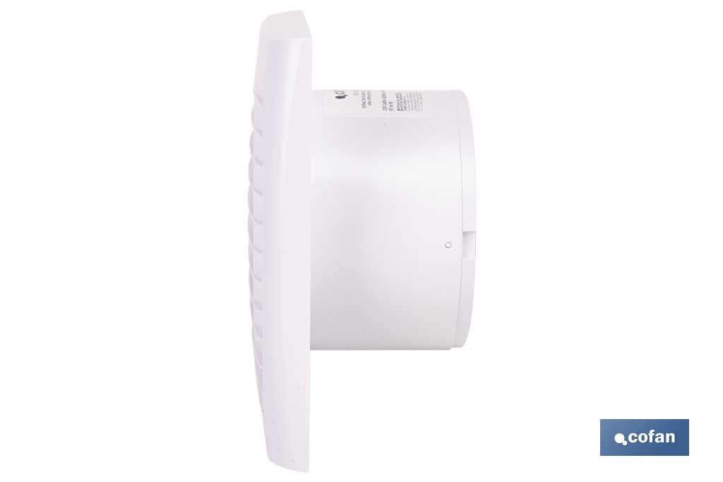 Extractor de aire axial con panel frontal y sistema antirretorno | Protección IP24, color blanco | Disponible en diferentes diámetros - Cofan