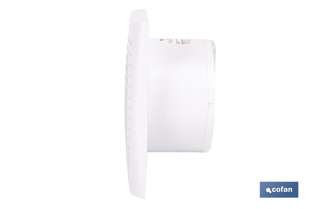 Extractor de aire axial con panel frontal y sistema antirretorno | Protección IP24, color blanco | Disponible en diferentes diámetros - Cofan