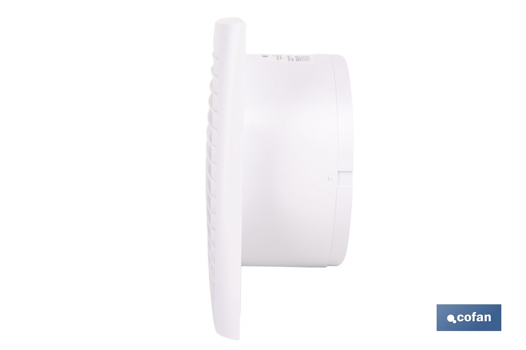 Extractor de aire axial con panel frontal y sistema antirretorno | Protección IP24, color blanco | Disponible en diferentes diámetros - Cofan
