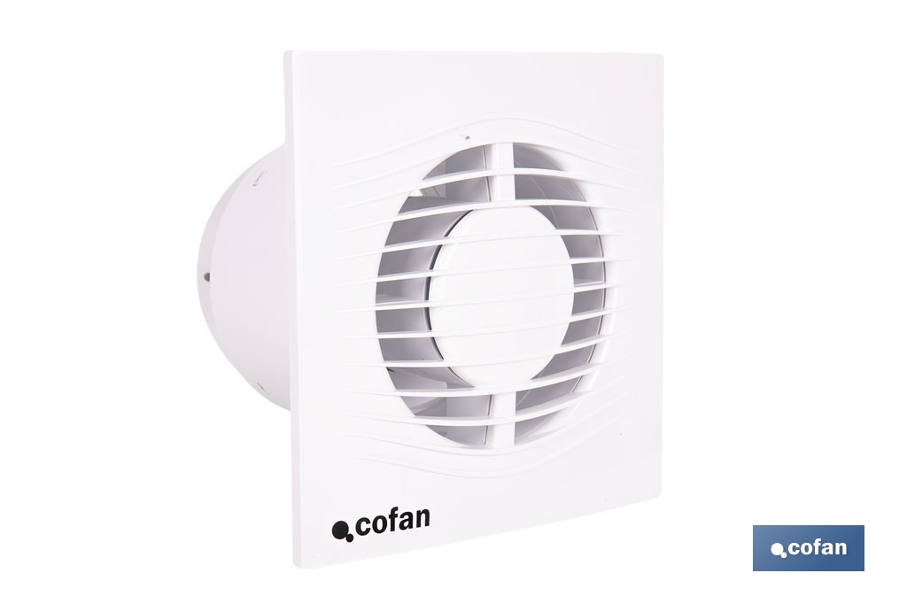 Extractor de aire axial silencioso | Con panel frontal fino y antirretorno | Protección IP45 | Disponible en diferentes diámetros - Cofan