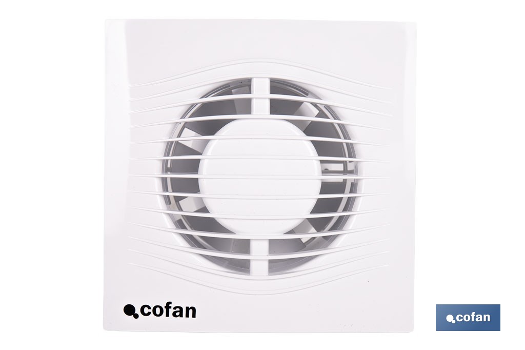 Extractor de aire axial silencioso | Con panel frontal fino y antirretorno | Protección IP45 | Disponible en diferentes diámetros - Cofan