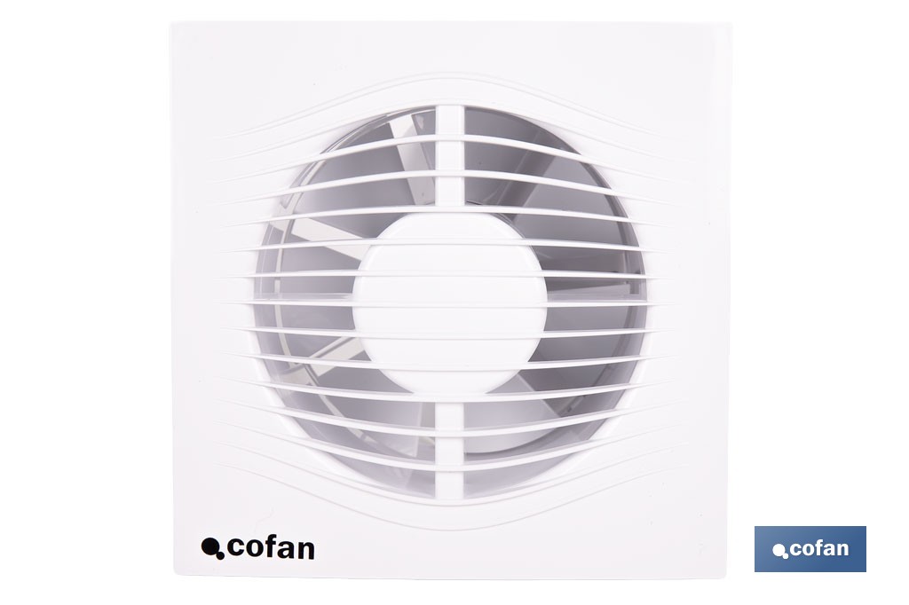 Extractor de aire axial silencioso | Con panel frontal fino y antirretorno | Protección IP45 | Disponible en diferentes diámetros - Cofan