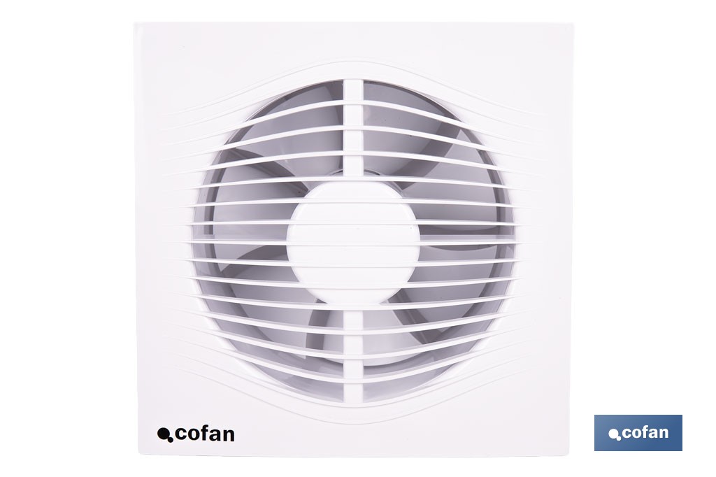 Extractor de aire axial silencioso | Con panel frontal fino y antirretorno | Protección IP45 | Disponible en diferentes diámetros - Cofan