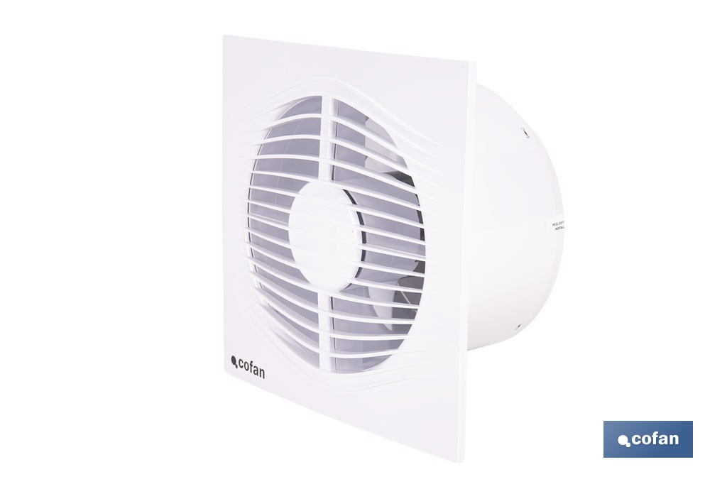 Extractor de aire axial silencioso | Con panel frontal fino y antirretorno | Protección IP45 | Disponible en diferentes diámetros - Cofan