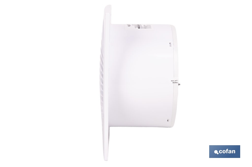 Extractor de aire axial silencioso | Con panel frontal fino y antirretorno | Protección IP45 | Disponible en diferentes diámetros - Cofan