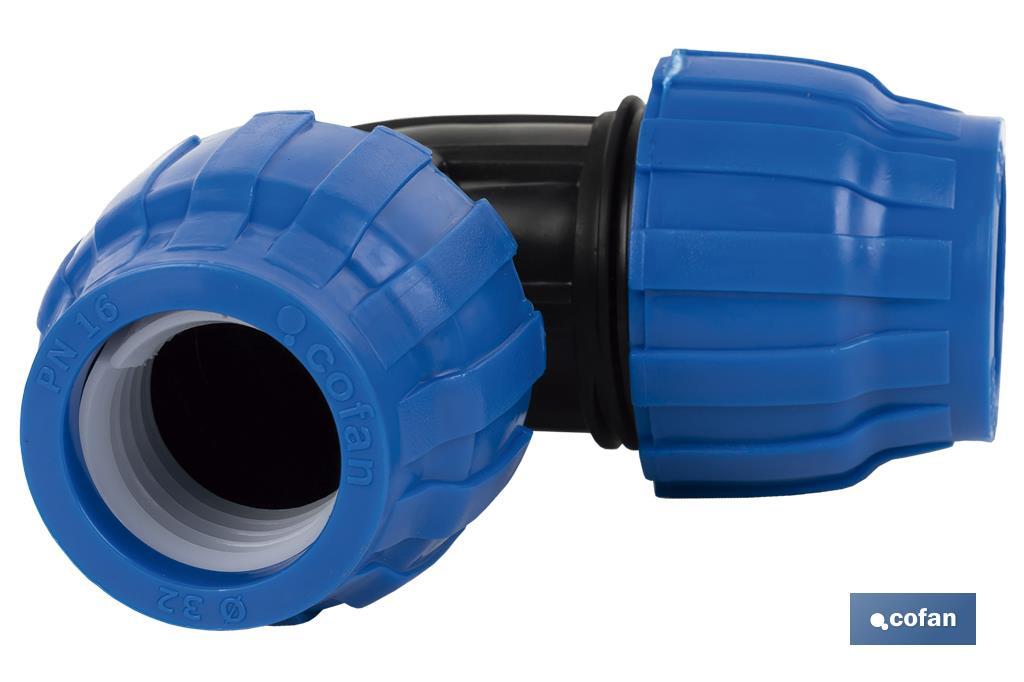 90° elbow coupling | Available in different diameters - Cofan