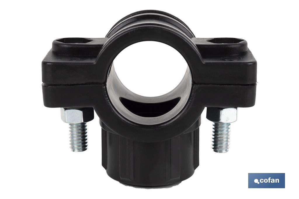 Single outlet clamp saddle | Available in different diameters and thread sizes - Cofan