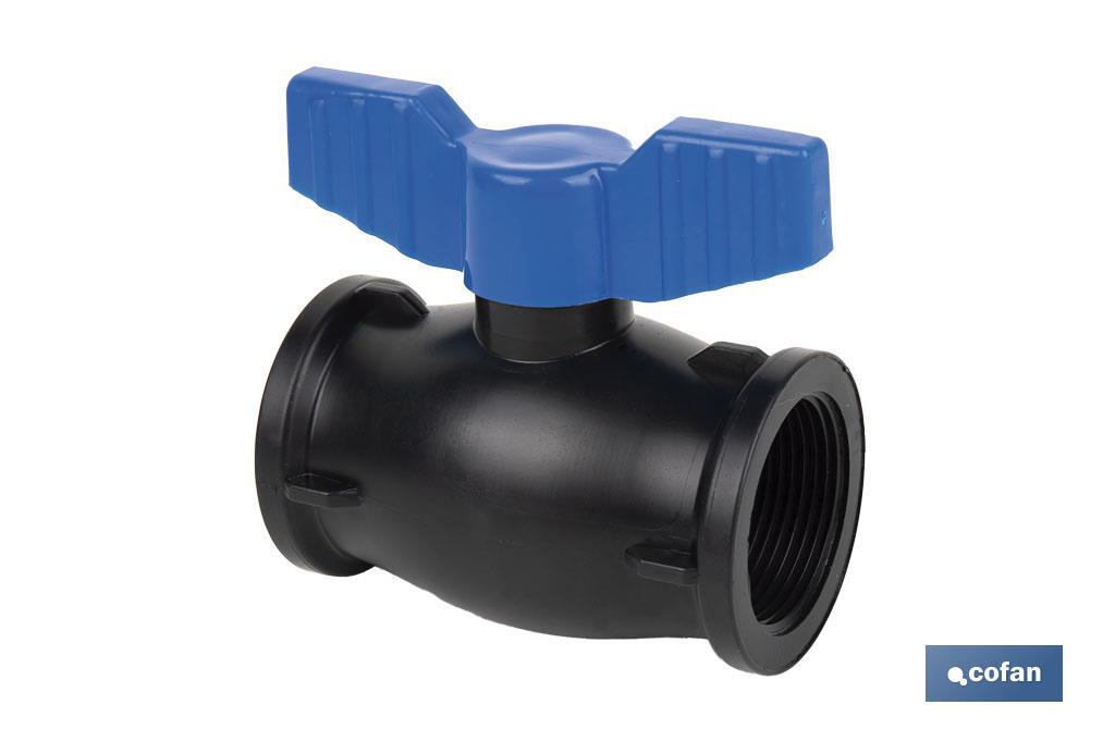 PP ball valve with F-F thread PN16 | Available in different sizes - Cofan