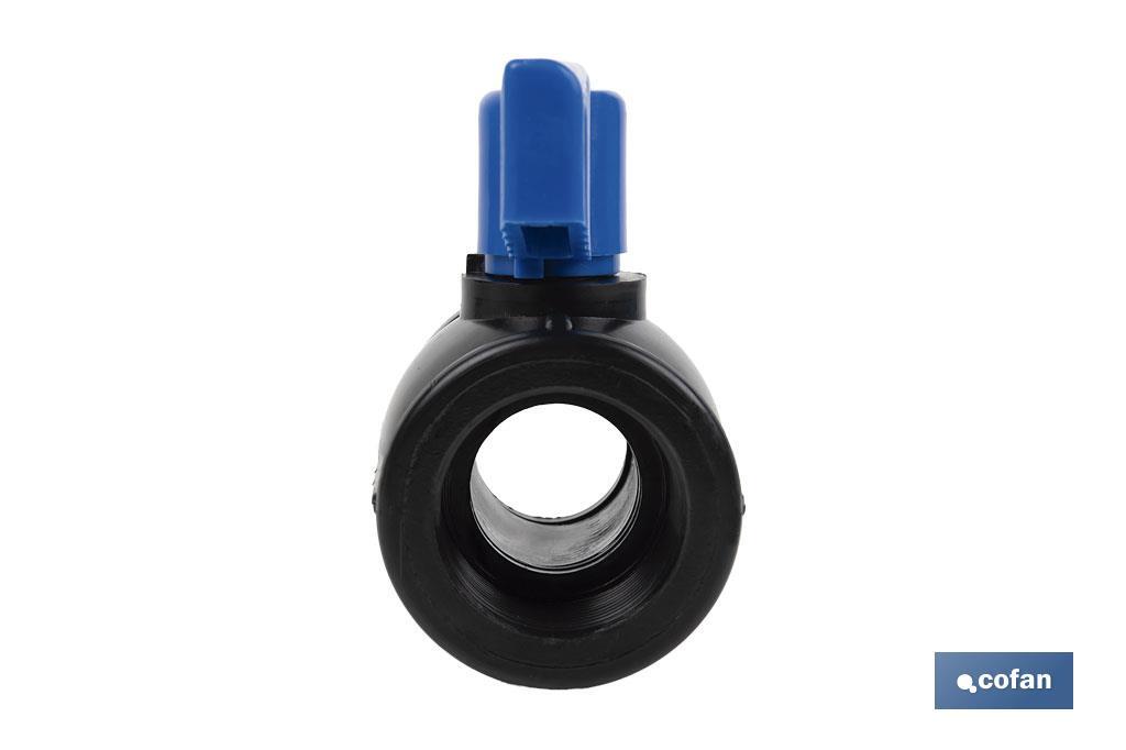 PP ball valve with F-F thread PN16 | Available in different sizes - Cofan