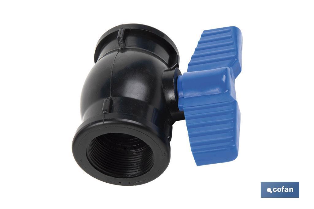 PP ball valve with F-F thread PN16 | Available in different sizes - Cofan
