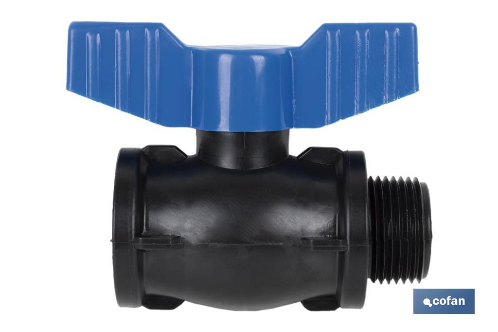 PP ball valve with M-F thread PN16 | Available in different sizes - Cofan