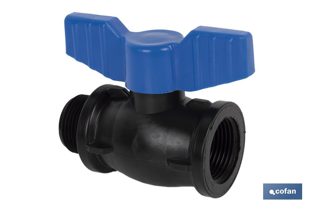 PP ball valve with M-F thread PN16 | Available in different sizes - Cofan