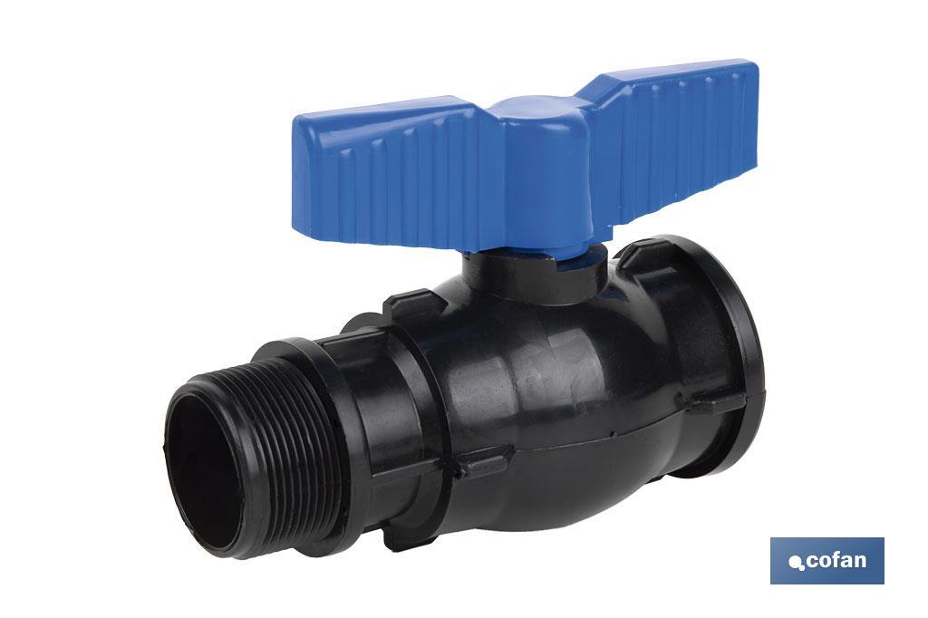 PP ball valve with M-F thread PN16 | Available in different sizes - Cofan
