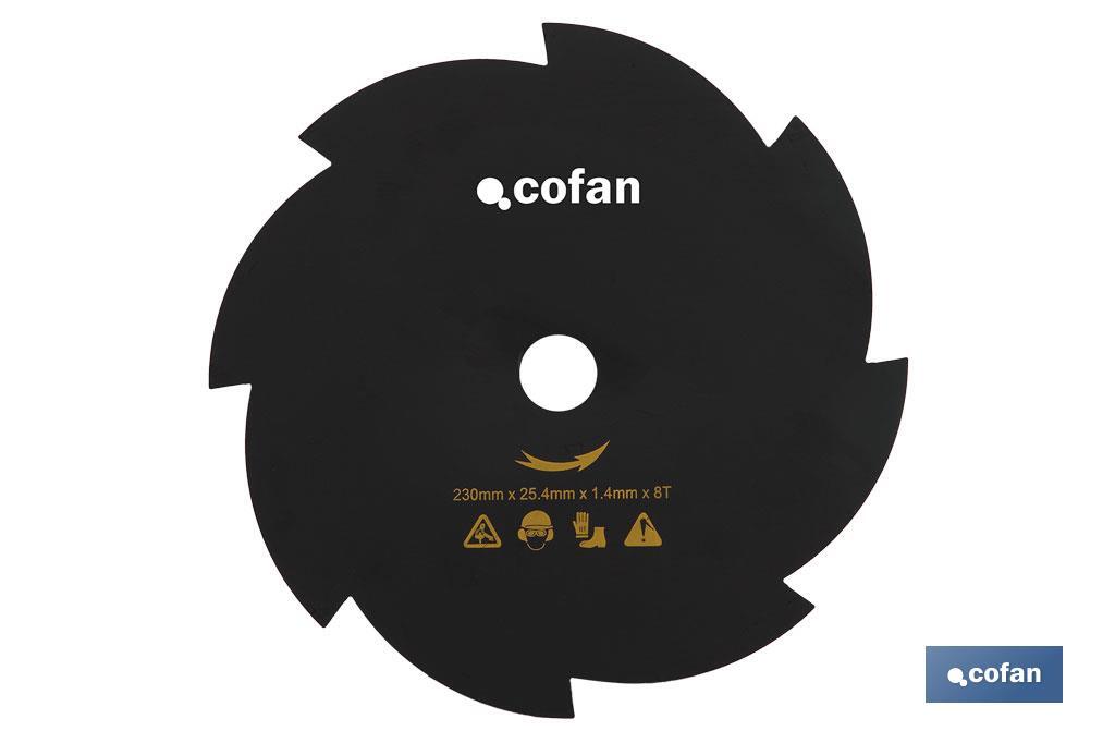 Disco de corte para desbrozadora de 8 dientes - Cofan