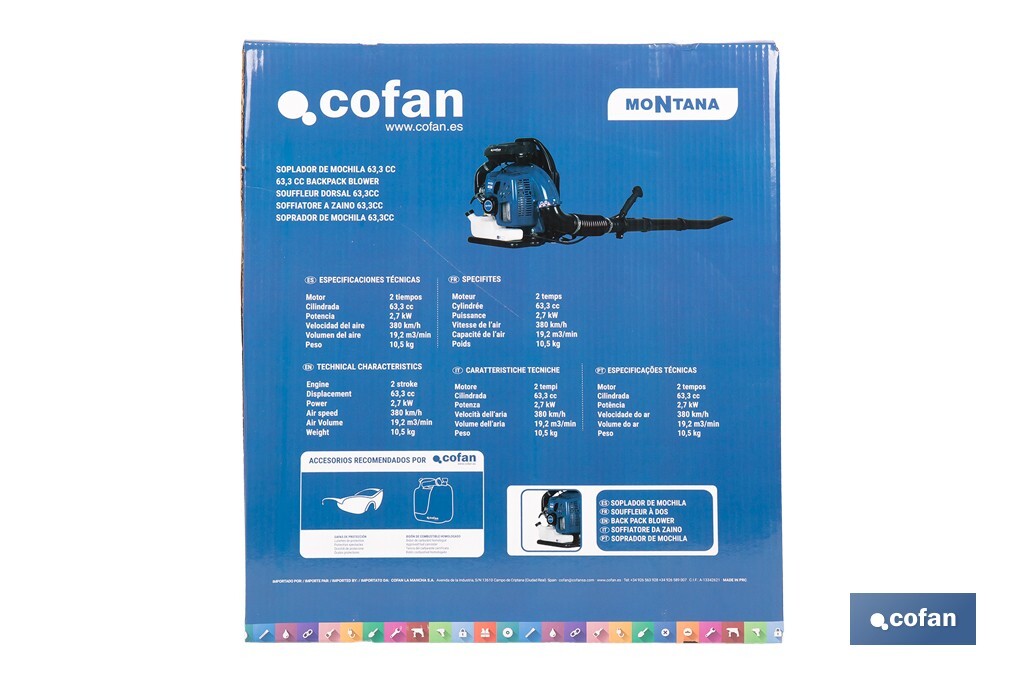 Soprador de Costas | Modelo Montana | Motor 63,3CC - Cofan