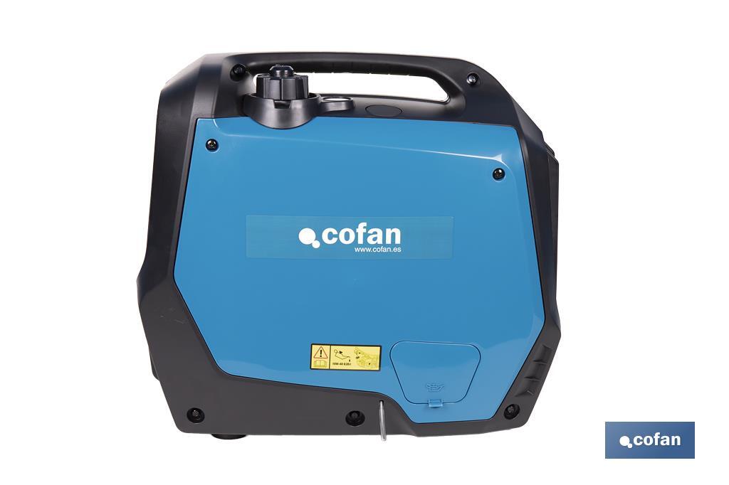 Generador inverter de gasolina de 79,7 cc | Motor de 4 tiempos OHV | Generador inverter portátil | Máxima potencia: 2 kVA - Cofan