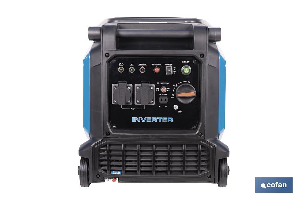 Generador inverter de gasolina de 223 cc | Motor de 4 tiempos | Generador inverter portátil | Máxima potencia: 3,8 kVA - Cofan