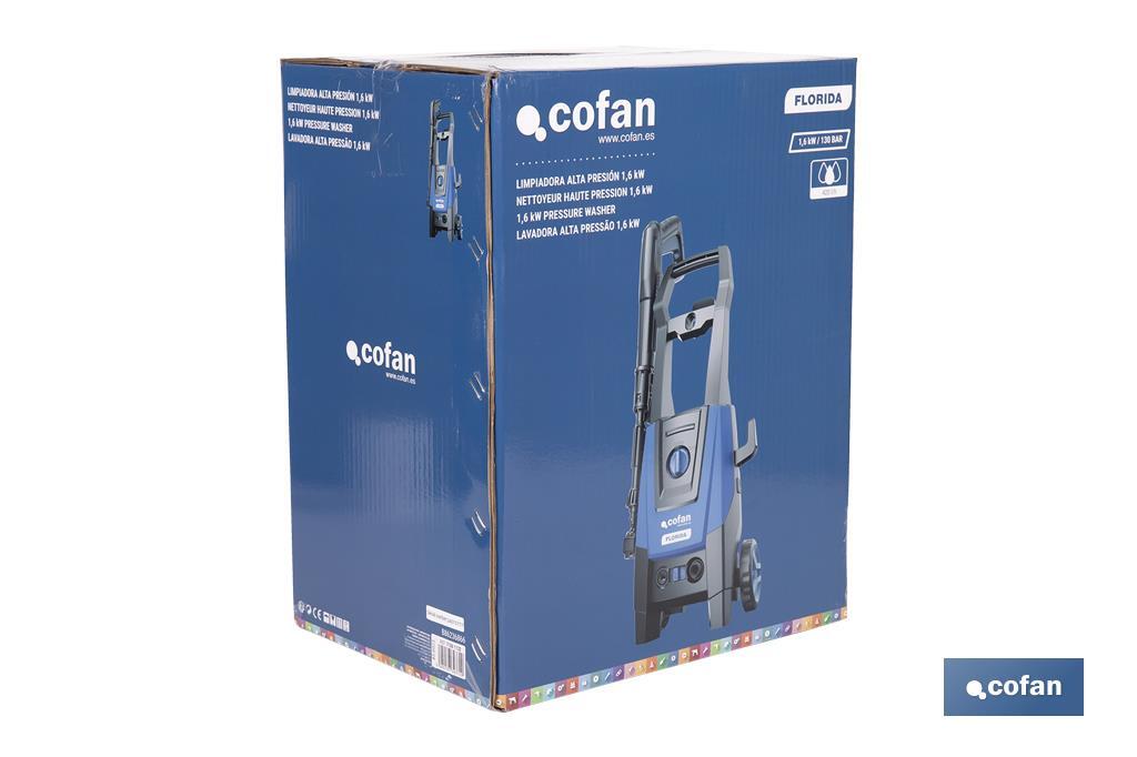 Limpiadora de alta presión | 1600 W | Caudal máximo 420 l/h | Presión máxima 130 bares | Sistema TSS - Cofan